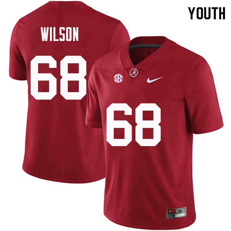 Alabama Crimson Tide Youth Taylor Wilson #68 Crimson NCAA Nike Authentic Stitched College Football Jersey CG16I05KE